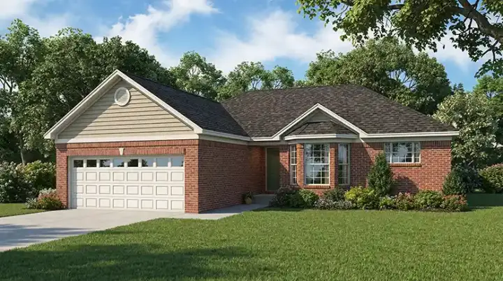 Traditional house plans 12-1842 - front exterior, 1,463 sq ft, 3 bed, 2 bath house plans | Monster House Plans