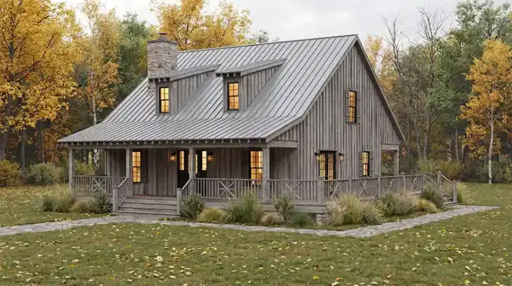 Country house plans 12-1845 - front exterior, 1,884 sq ft, 2 bed, 2 bath house plans | Monster House Plans