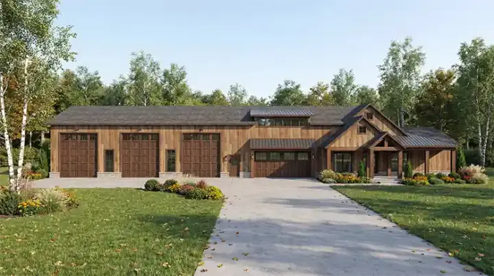 Farmhouse house plans 12-1847 - front exterior, 2,631 sq ft, 4 bed, 3 bath house plans | Monster House Plans