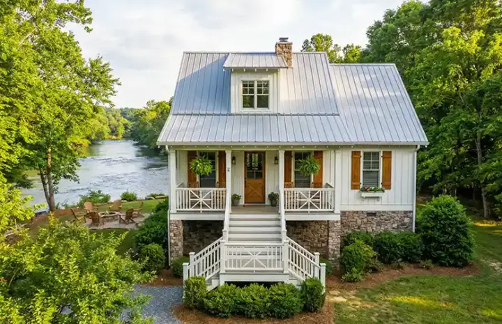 Coastal house plans 12-1852 - front exterior, 1,397 sq ft, 3 bed, 2 bath house plans | Monster House Plans