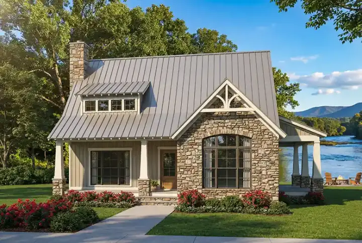 Craftsman house plans 12-1854 - front exterior, 1,874 sq ft, 3 bed, 2 bath house plans | Monster House Plans