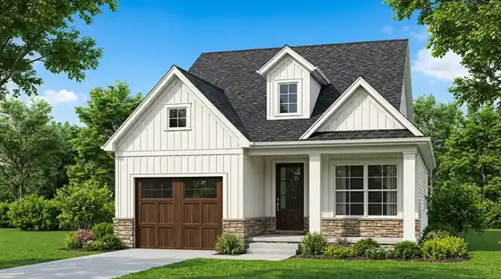 Cottage house plans 12-1868 - front exterior, 1,295 sq ft, 3 bed, 2 bath house plans | Monster House Plans