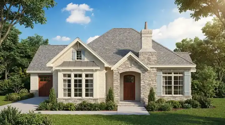 Bungalow house plans 12-1886 - front exterior, 1,576 sq ft, 2 bed, 2 bath house plans | Monster House Plans
