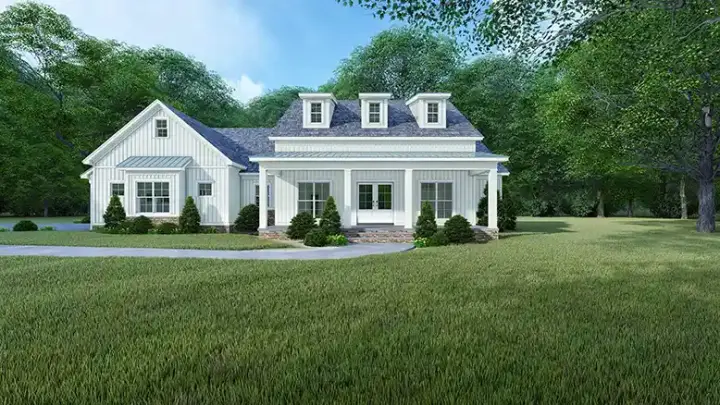 Modern Farmhouse house plans 12-1889 - front exterior, 2,422 sq ft, 4 bed, 3 bath house plans | Monster House Plans