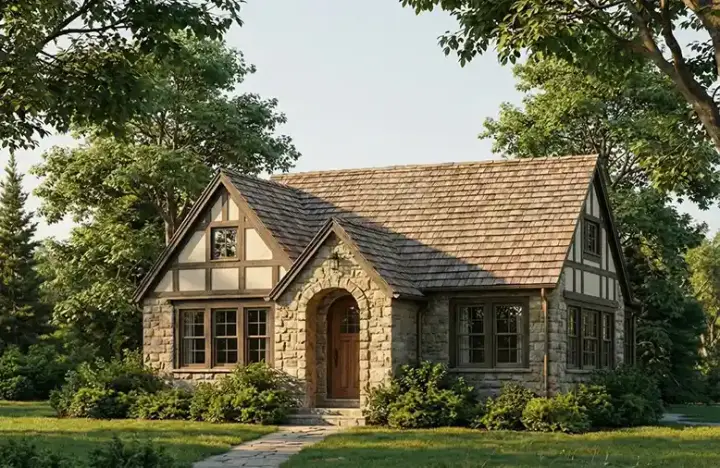 Cottage house plans 12-1890 - front exterior, 1,325 sq ft, 2 bed, 2 bath house plans | Monster House Plans