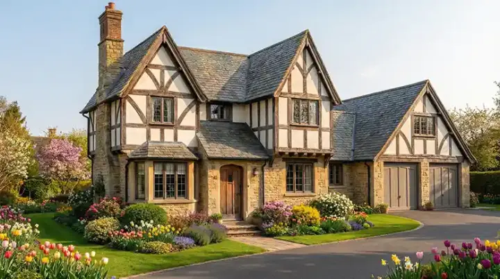 Tudor house plans 12-1894 - front exterior, 2,394 sq ft, 3 bed, 3 bath house plans | Monster House Plans