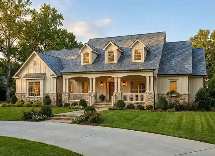 Modern Farmhouse house plans 12-1902 - front exterior, 2,373 sq ft, 4 bed, 3 bath house plans | Monster House Plans