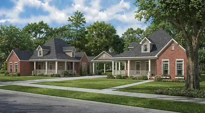 Southern house plans 12-1907 - front exterior, 3,690 sq ft, 6 bed, 4 bath house plans | Monster House Plans