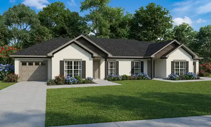 Traditional house plans 12-1911 - front exterior, 2,024 sq ft, 4 bed, 2 bath house plans | Monster House Plans