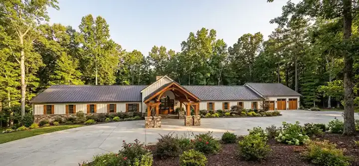 Barndominium house plans 12-1916 - front exterior, 7,495 sq ft, 9 bed, 10 bath house plans | Monster House Plans