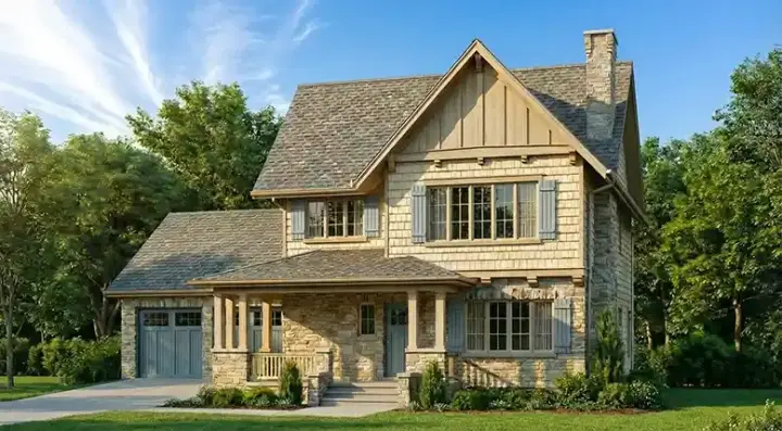 Cottage house plans 12-1920 - front exterior, 2,601 sq ft, 4 bed, 4 bath house plans | Monster House Plans