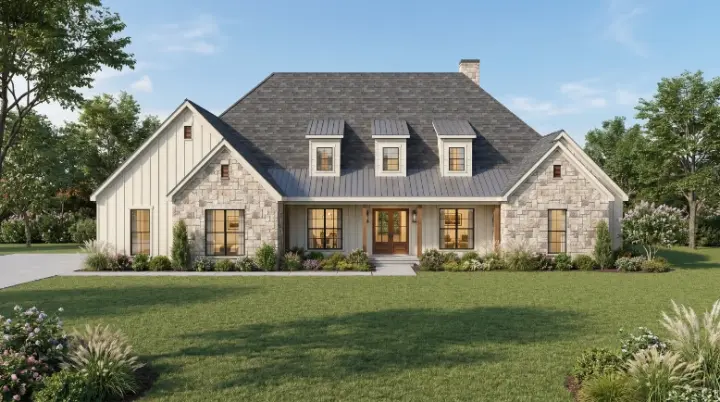 Modern Farmhouse house plans 12-1925 - front exterior, 3,236 sq ft, 4 bed, 3 bath house plans | Monster House Plans