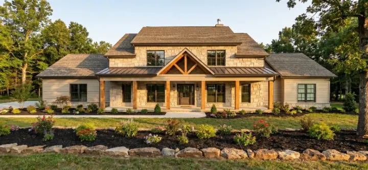 Modern Farmhouse house plans 12-1928 - front exterior, 3,457 sq ft, 3 bed, 3 bath house plans | Monster House Plans