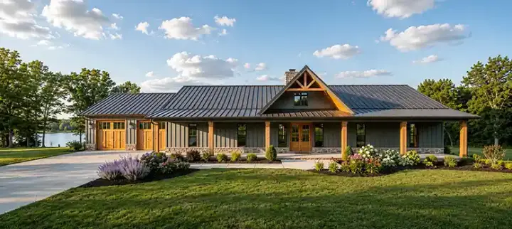 Modern Farmhouse house plans 12-1929 - front exterior, 3,217 sq ft, 5 bed, 3 bath house plans | Monster House Plans