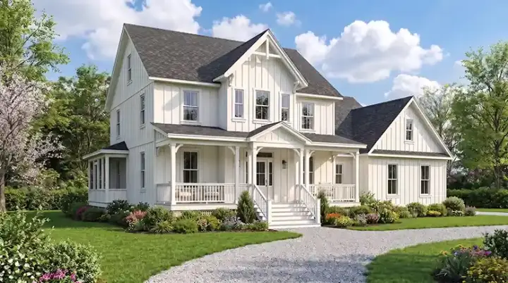 Modern Farmhouse house plans 12-1936 - front exterior, 2,847 sq ft, 3 bed, 3 bath house plans | Monster House Plans