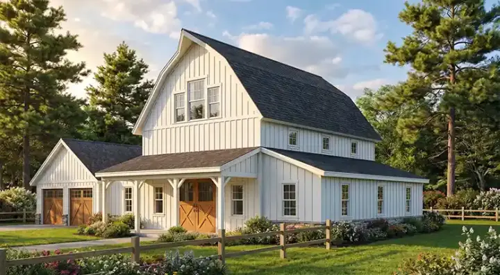 Modern Farmhouse house plans 12-1937 - front exterior, 1,908 sq ft, 3 bed, 2 bath house plans | Monster House Plans