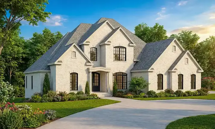 Traditional house plans 12-200 - front exterior, 4,022 sq ft, 5 bed, 4 bath house plans | Monster House Plans