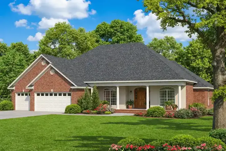 Southern house plans 12-203 - front exterior, 2,478 sq ft, 4 bed, 2 bath house plans | Monster House Plans