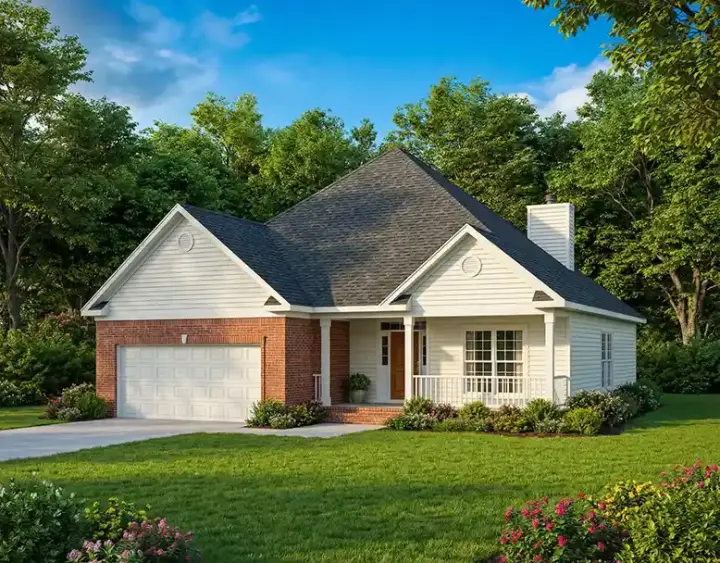Traditional house plans 12-210 - front exterior, 1,892 sq ft, 3 bed, 2 bath house plans | Monster House Plans