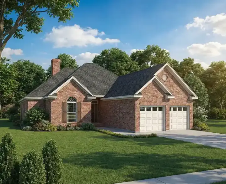 Traditional house plans 12-214 - front exterior, 1,601 sq ft, 3 bed, 2 bath house plans | Monster House Plans