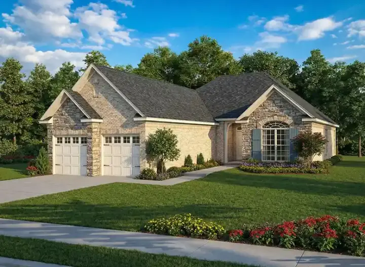 French Country house plans 12-218 - front exterior, 1,387 sq ft, 2 bed, 2 bath house plans | Monster House Plans