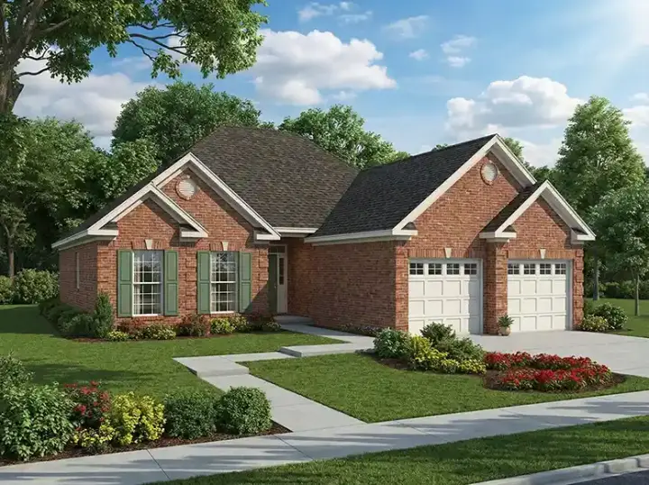Traditional house plans 12-225 - front exterior, 1,287 sq ft, 2 bed, 2 bath house plans | Monster House Plans