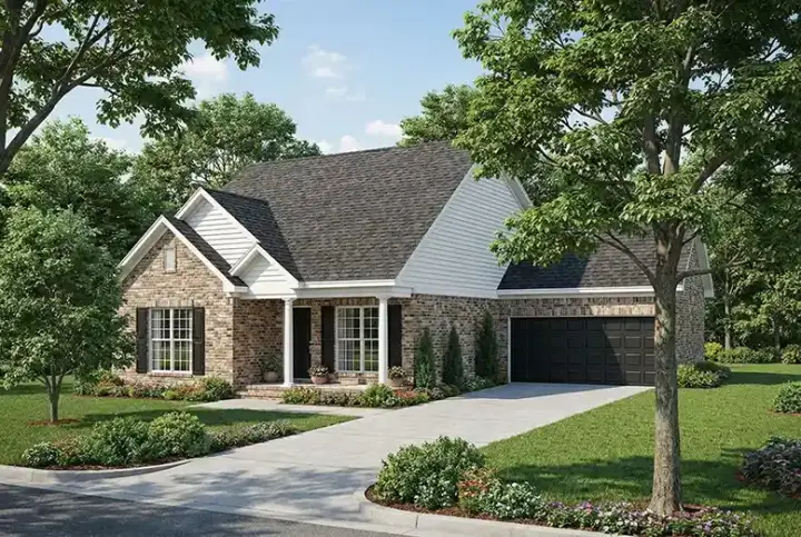 Traditional house plans 12-228 - front exterior, 1,317 sq ft, 3 bed, 2 bath house plans | Monster House Plans