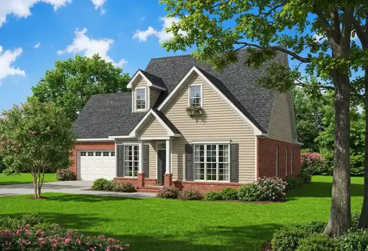 Traditional house plans 12-231 - front exterior, 1,771 sq ft, 3 bed, 2 bath house plans | Monster House Plans