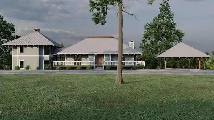 Contemporary house plans 12-246 - front exterior, 2,610 sq ft, 2 bed, 2 bath house plans | Monster House Plans