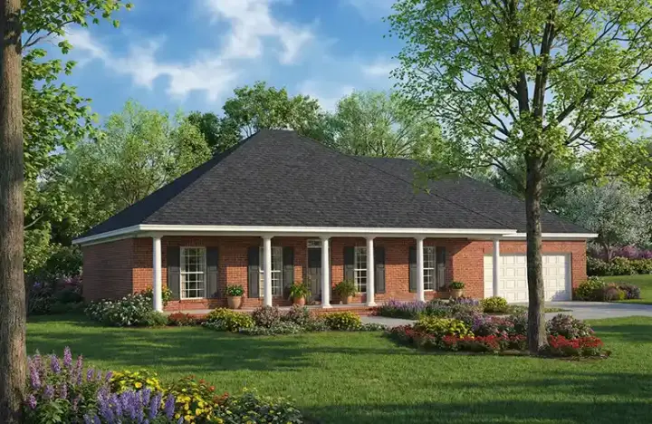 Southern house plans 12-248 - front exterior, 1,746 sq ft, 3 bed, 2 bath house plans | Monster House Plans