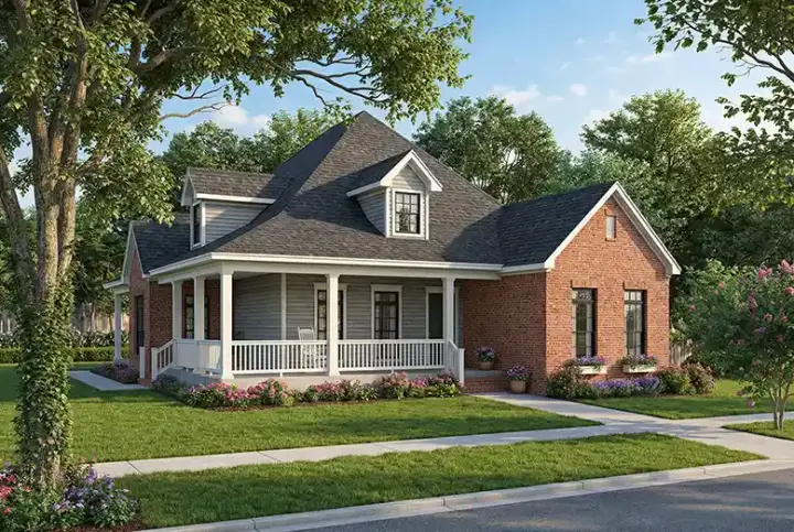 Country house plans 12-256 - front exterior, 1,845 sq ft, 3 bed, 2 bath house plans | Monster House Plans