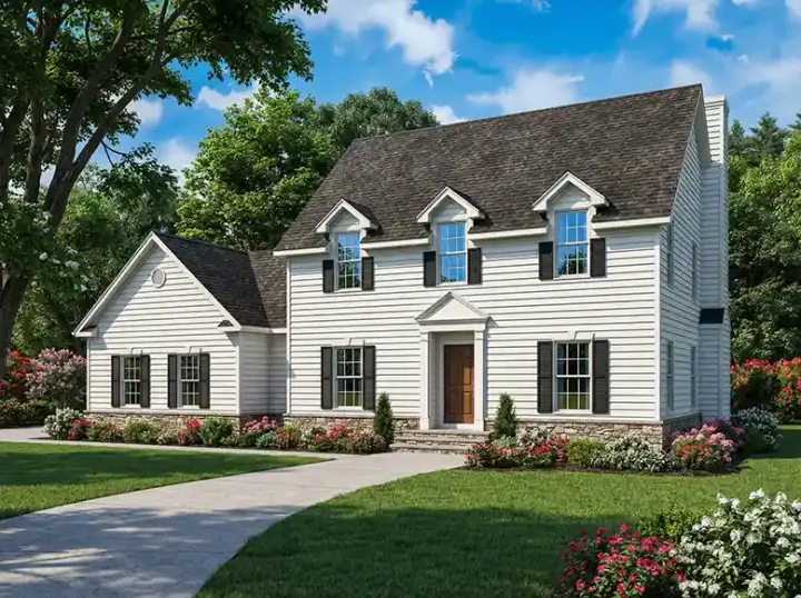 Early American house plans 12-258 - front exterior, 3,278 sq ft, 4 bed, 3 bath house plans | Monster House Plans