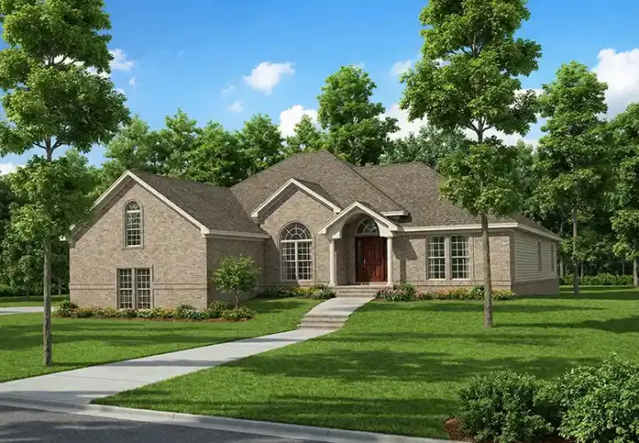 Traditional house plans 12-261 - front exterior, 2,132 sq ft, 3 bed, 2 bath house plans | Monster House Plans
