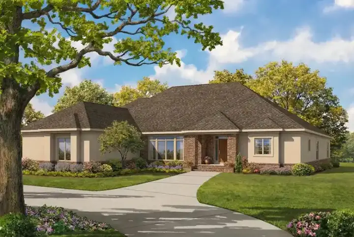 Traditional house plans 12-274 - front exterior, 2,951 sq ft, 4 bed, 3 bath house plans | Monster House Plans