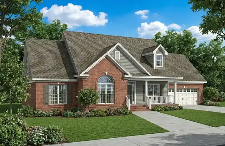 Traditional house plans 12-276 - front exterior, 1,957 sq ft, 3 bed, 2 bath house plans | Monster House Plans