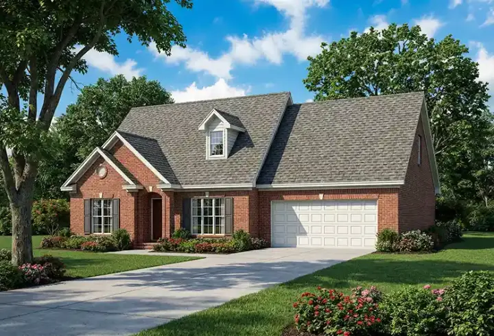 Traditional house plans 12-278 - front exterior, 1,697 sq ft, 3 bed, 2 bath house plans | Monster House Plans
