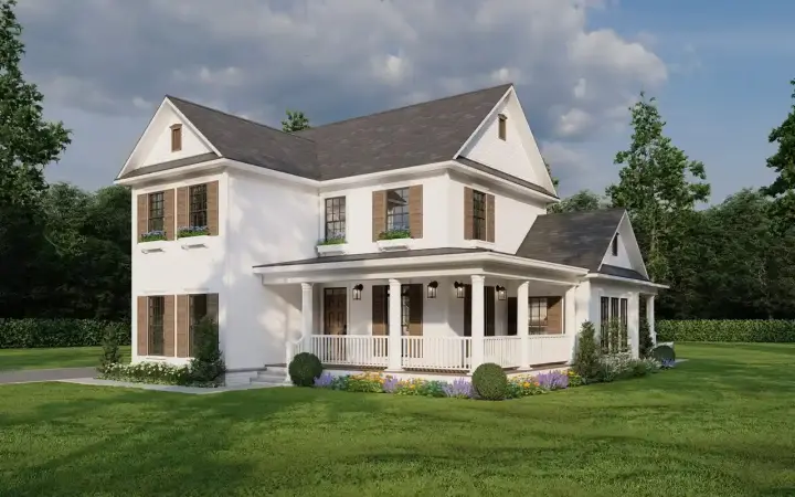 Farmhouse house plans 12-280 - front exterior, 2,270 sq ft, 4 bed, 2 bath house plans | Monster House Plans