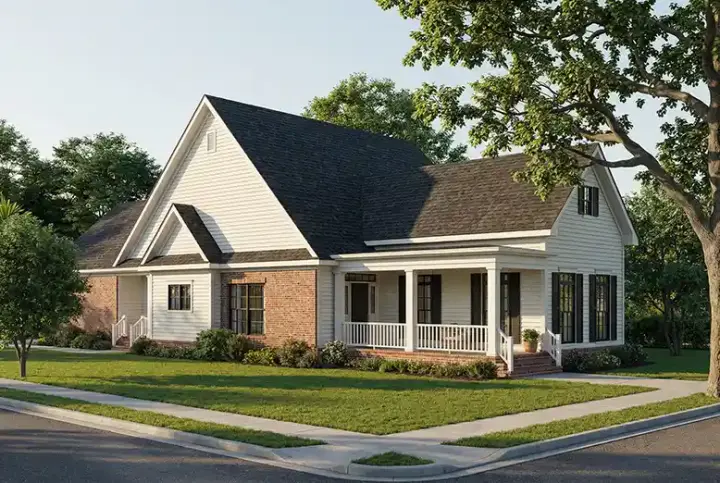 Southern house plans 12-281 - front exterior, 1,965 sq ft, 3 bed, 2 bath house plans | Monster House Plans