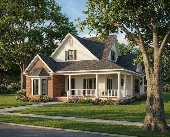 Southern house plans 12-283 - front exterior, 1,927 sq ft, 3 bed, 2 bath house plans | Monster House Plans