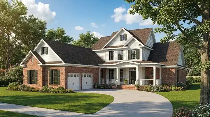 Traditional house plans 12-287 - front exterior, 3,206 sq ft, 4 bed, 3 bath house plans | Monster House Plans