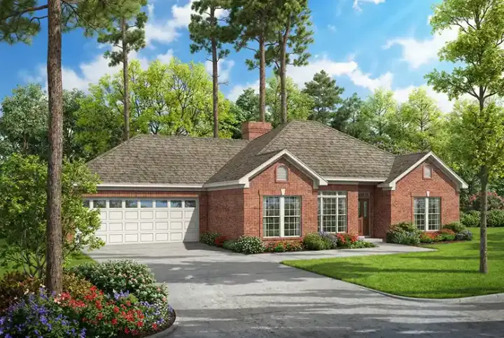 Traditional house plans 12-291 - front exterior, 1,926 sq ft, 4 bed, 2 bath house plans | Monster House Plans