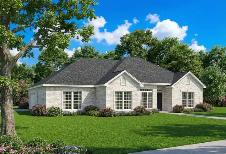 Traditional house plans 12-292 - front exterior, 1,854 sq ft, 4 bed, 2 bath house plans | Monster House Plans