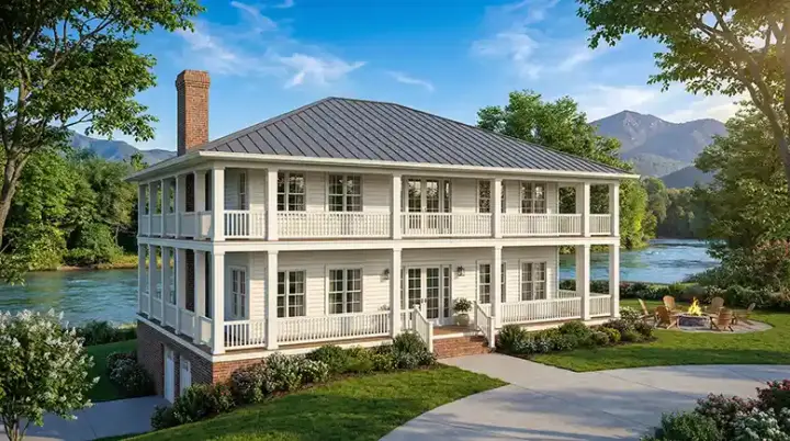 Southern house plans 12-296 - front exterior, 3,060 sq ft, 3 bed, 3 bath house plans | Monster House Plans