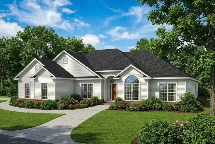 Traditional house plans 12-304 - front exterior, 1,989 sq ft, 4 bed, 3 bath house plans | Monster House Plans