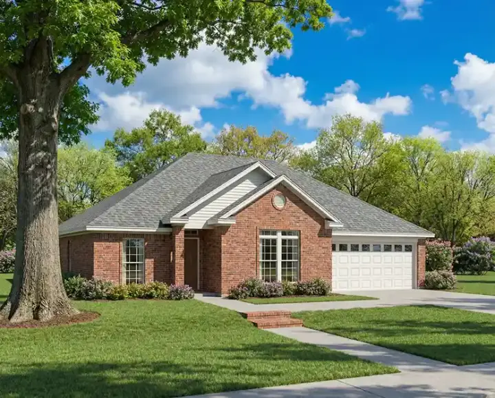 Traditional house plans 12-311 - front exterior, 1,466 sq ft, 3 bed, 2 bath house plans | Monster House Plans