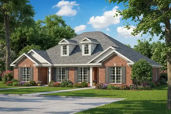 Traditional house plans 12-316 - front exterior, 2,110 sq ft, 4 bed, 4 bath house plans | Monster House Plans