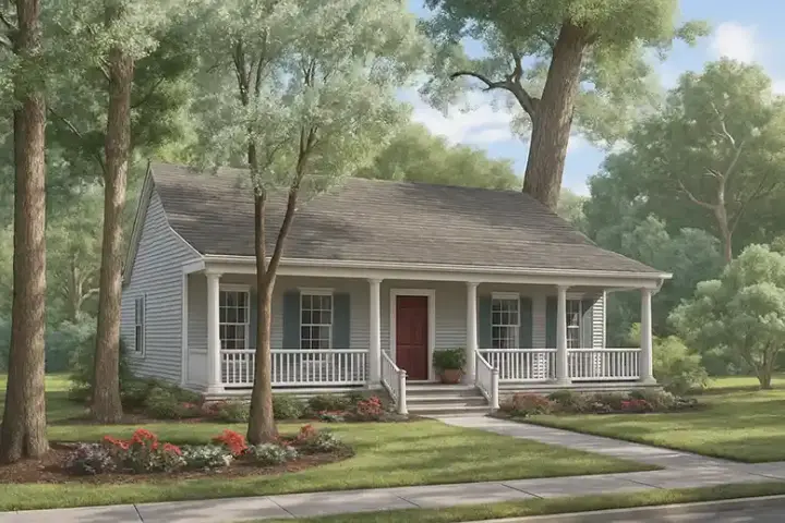 Country house plans 12-319 - front exterior, 1,381 sq ft, 3 bed, 2 bath house plans | Monster House Plans