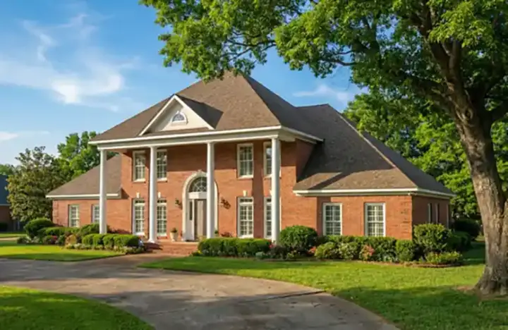 Southern Colonial house plans 12-326 - front exterior, 3,955 sq ft, 5 bed, 4 bath house plans | Monster House Plans
