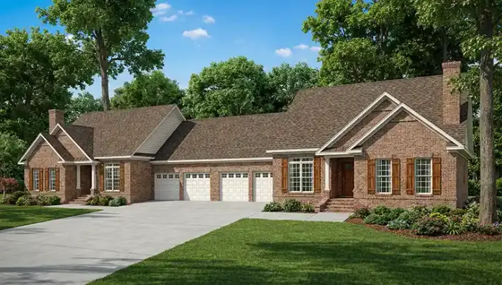 Traditional house plans 12-327 - front exterior, 3,396 sq ft, 6 bed, 4 bath house plans | Monster House Plans