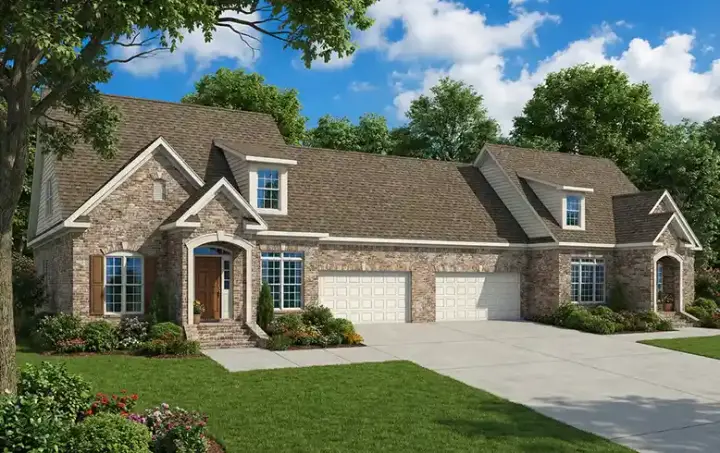 Traditional house plans 12-329 - front exterior, 3,366 sq ft, 6 bed, 4 bath house plans | Monster House Plans